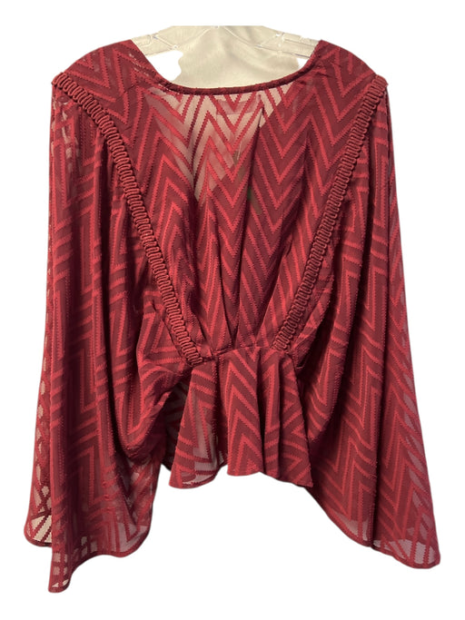 Hand of the Free Size Est S Maroon No Fabric Tag Sheer V Neck Wide Sleeves Top Maroon / Est S