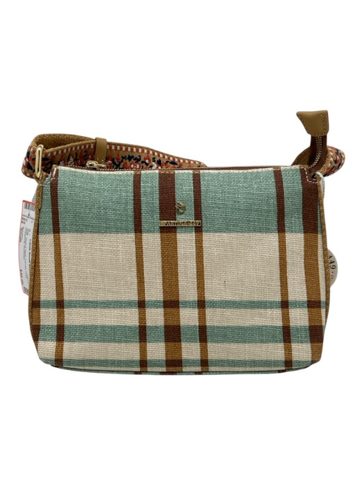 Spartina Beige & Aqua Canvas Plaid Crossbody Bag Beige & Aqua / Small