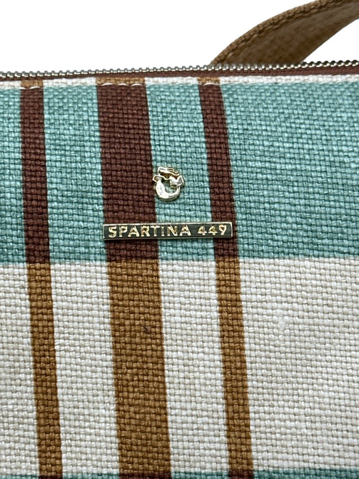 Spartina Beige & Aqua Canvas Plaid Crossbody Bag Beige & Aqua / Small