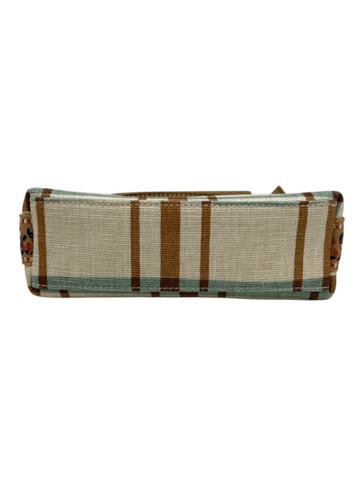 Spartina Beige & Aqua Canvas Plaid Crossbody Bag Beige & Aqua / Small