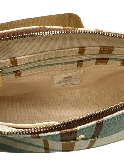 Spartina Beige & Aqua Canvas Plaid Crossbody Bag Beige & Aqua / Small