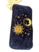 Elizabeth Scarlett Navy Blue Velvet Zip Close Embroidered Pouch Sunglasses Navy Blue