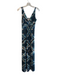 Apricot Size S Blue No Fabric Tag Sleeve Cut Outs Paisley V Neck Dress Blue / S