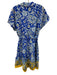 Sam Edelman Size 12 Blue & Yellow Rayon Blend Short Sleeve Split Neck Dress Blue & Yellow / 12