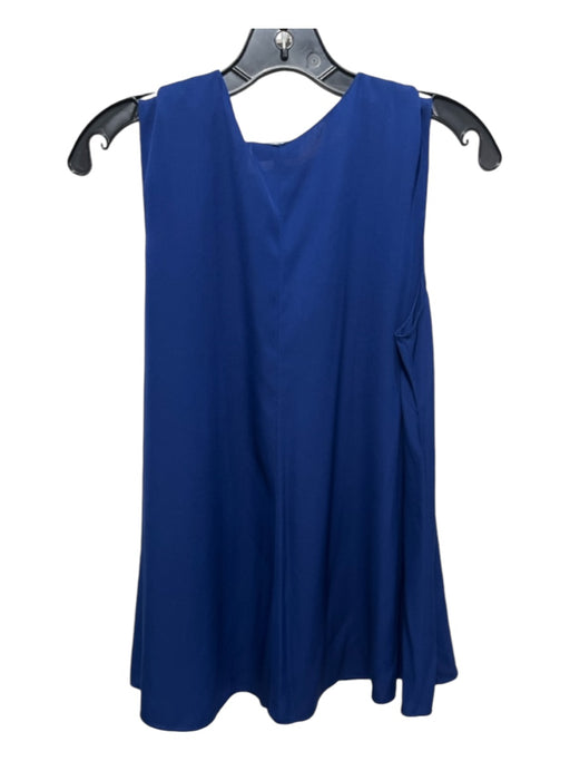 Theory Size M Navy Blue Silk V Neck Pleat Sleeveless Top Navy Blue / M