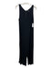 Eileen Fisher Size L Black Viscose Scoop Neck Back Zip Wide Leg Jumpsuit Black / L