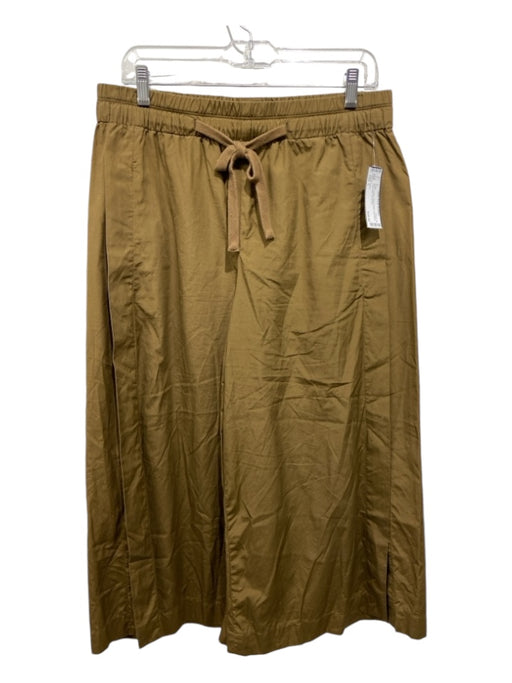 Vince Size L Brown Cotton Elastic Waist Drawstring Crop Wide Pants Brown / L