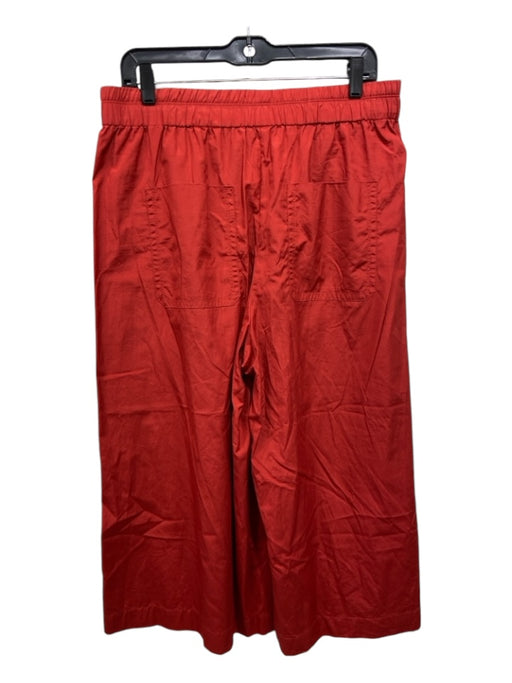 Vince Size L Red Cotton Drawstring Elastic Waist Cropped Wide Pants Red / L