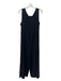 Eileen Fisher Size M Black Silk Scoop Neck Back Zip Dark tint Wide Leg Jumpsuit Black / M