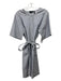 Theory Size XL White, Blue & Gray Cotton Stripe Half Button pocket Dress White, Blue & Gray / XL