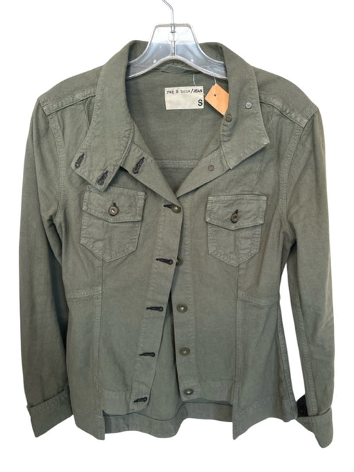 Rag & Bone Size S Olive Green Cotton Long Sleeve Button Down Jacket Olive Green / S