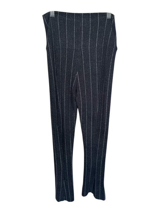 Norma Kamali Size S Grey & Cream Polyester Blend Waist Band Lines Flare Pants Grey & Cream / S