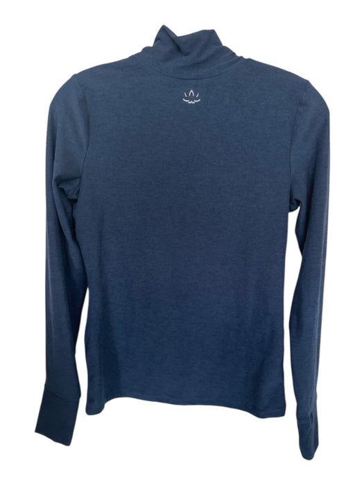 Beyond Yoga Size S Navy Mock Neck Long Sleeve Heathered Athletic Top Navy / S