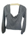 Lovers + Friends Size M Gray Rayon Long Sleeve Ribbed Square Neck Top Gray / M