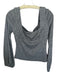 Lovers + Friends Size M Gray Rayon Long Sleeve Ribbed Square Neck Top Gray / M