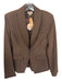 Camila Coelho Size M Brown Polyester Blend Shoulder Pads Blazer Jacket Brown / M
