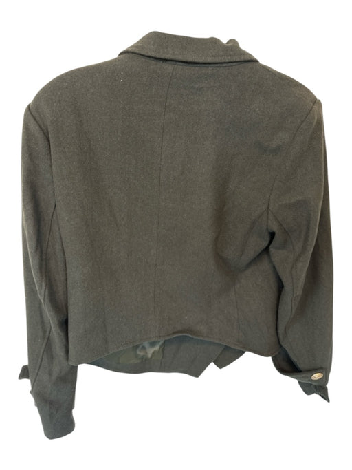 Vici Size M Olive Green Polyester Long Sleeve Buttons Cropped Jacket Olive Green / M