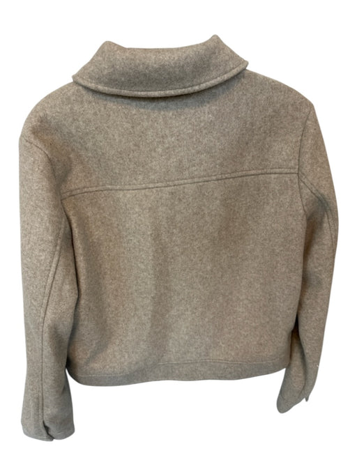 Zara Size M Oatmeal Polyester Collar Full ZIp Pockets Jacket Oatmeal / M