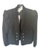 Zara Size M Black & White Cotton Textured Rhinestone Buttons Open Front Jacket Black & White / M