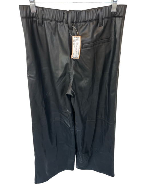 We The Free Size XS Black Vegan Leather High Waist Elastic Waist Wide Leg Pants Black / XS