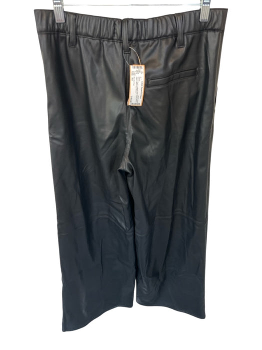 We The Free Size XS Black Vegan Leather High Waist Elastic Waist Wide Leg Pants Black / XS