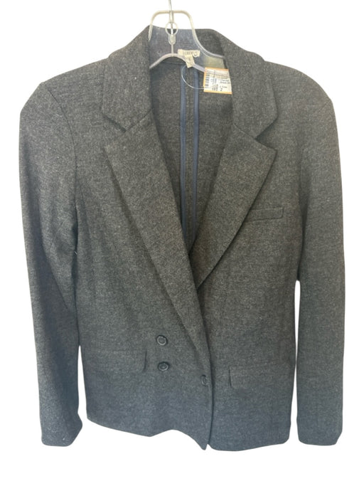 J. Crew Size 2 Charcoal Wool Long Sleeve Double Breast Jacket Charcoal / 2