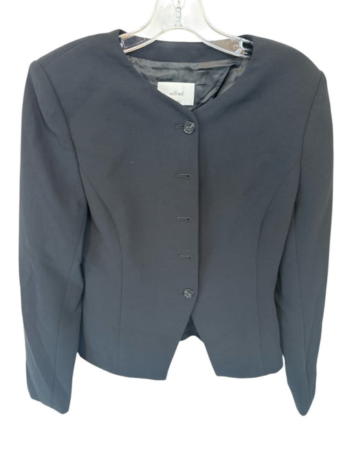 Wilfred Size 8 Black Polyester Long Sleeve Button Down Jacket Black / 8