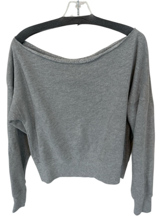 Carbon 38 Size M Gray Cotton Blend Off Shoulder Long Sleeve Athletic Sweatshirt Gray / M