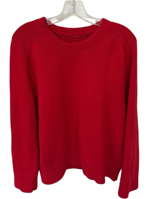Abercrombie & Fitch Size L Red Cotton Crew Neck Knit Long Sleeve Sweater Red / L