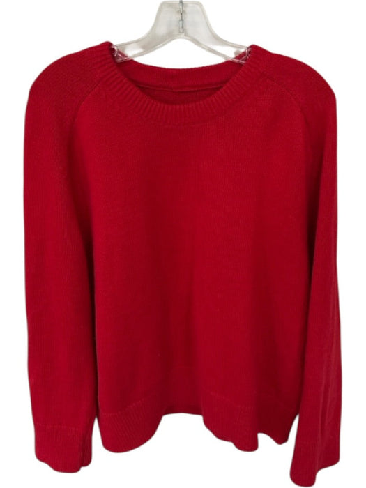 Abercrombie & Fitch Size L Red Cotton Crew Neck Knit Long Sleeve Sweater Red / L