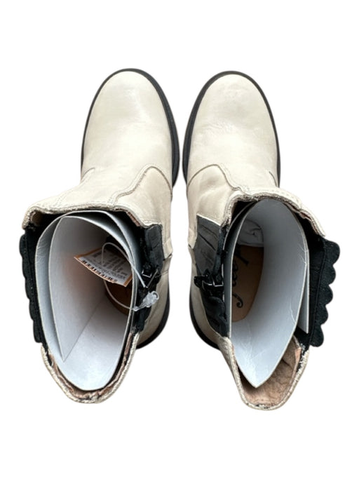 Free People Shoe Size 36 White & Black Leather Rubber Sole Platform Booties White & Black / 36