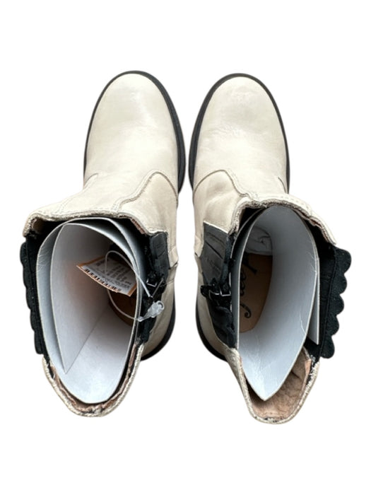 Free People Shoe Size 36 White & Black Leather Rubber Sole Platform Booties White & Black / 36