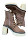 Free People Shoe Size 37 Brown Suede Rubber Sole Block Heel Lace Up Booties Brown / 37