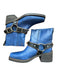 We The Free Shoe Size 36.5 Blue & Black Leather Side Buckle Block Heel Booties Blue & Black / 36.5