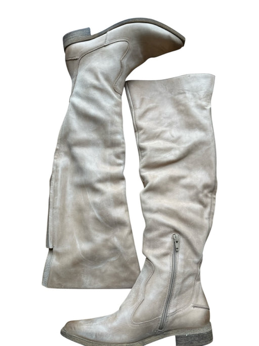 Free People Shoe Size 36 Tan Leather Over the Knee Back Zip Western Boots Tan / 36