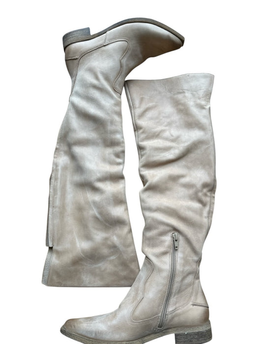 Free People Shoe Size 36 Tan Leather Over the Knee Back Zip Western Boots Tan / 36