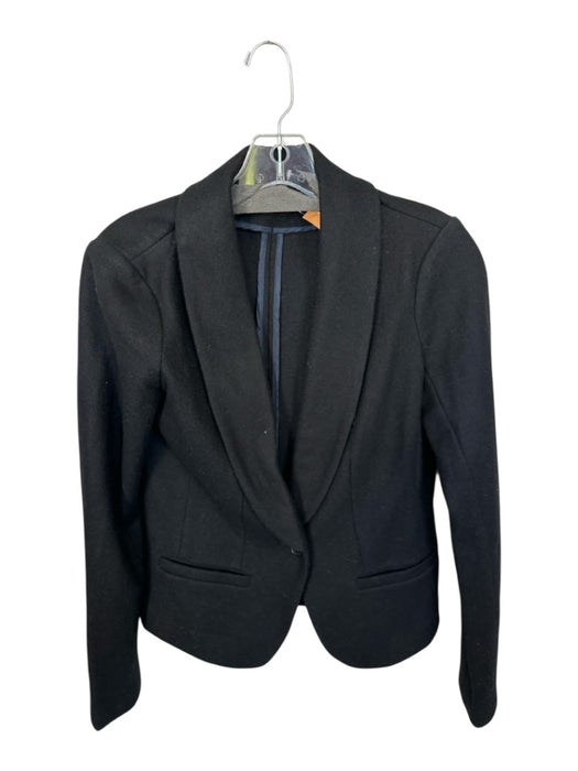 J. Crew Size 4 Black Wool One Button Blazer Jacket Black / 4