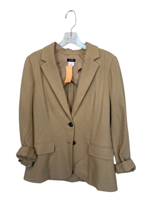 J. Crew Size 4 Camel Wool Blend 2 Buttons Blazer Jacket Camel / 4