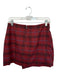 Free People Size 4 Red & Navy Polyester Blend Back Zip Plaid Mini Skirt Red & Navy / 4