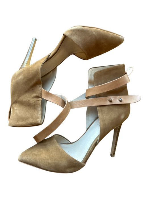Joe's Shoe Size 6M Camel Leather Stiletto Ankle Strap Pointed Toe Pumps Camel / 6M