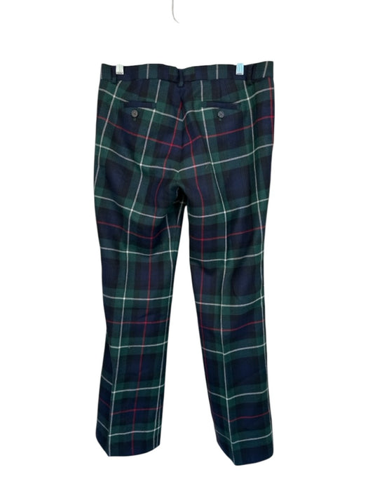 J. Crew Size 4 Green & Red Virgin Wool Plaid Straight Leg Trouser Pants Green & Red / 4