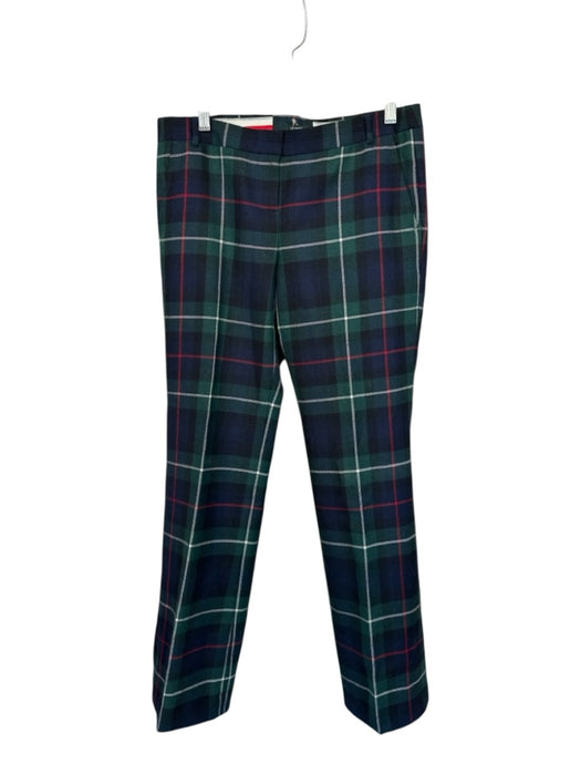 J. Crew Size 4 Green & Red Virgin Wool Plaid Straight Leg Trouser Pants Green & Red / 4