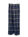 Zara Size S Navy & Orange Polyester Blend High Waist Plaid Wide Leg Pants Navy & Orange / S