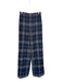Zara Size S Navy & Orange Polyester Blend High Waist Plaid Wide Leg Pants Navy & Orange / S