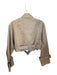 Zara Size S Tan Cotton Double Breast Belted Cropped Raw Hem Jacket Tan / S