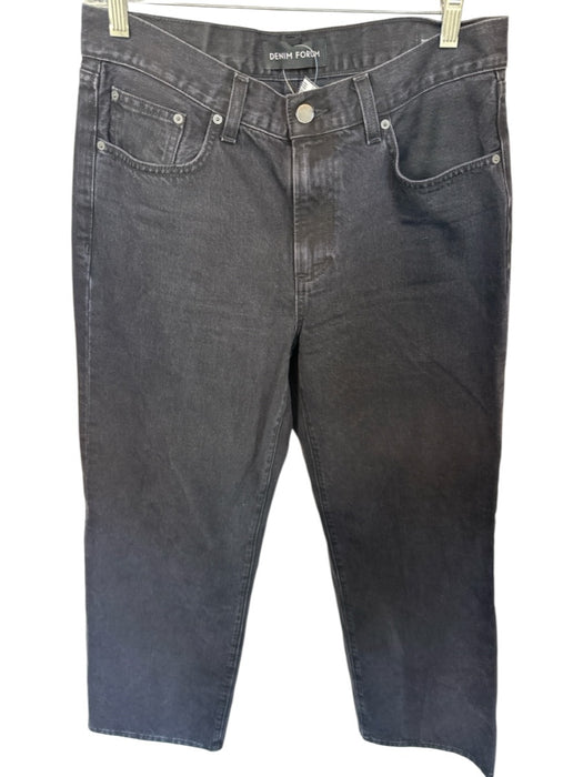 Denim Forum Size 29 Black Cotton Low Rise Wide Leg Jeans Black / 29