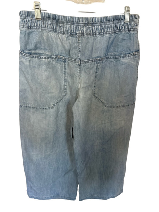 We The Free Size S Light Wash Cotton Drawstring Wide Leg Jeans Light Wash / S