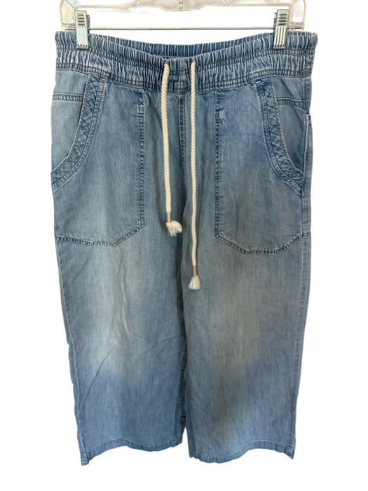 We The Free Size S Light Wash Cotton Drawstring Wide Leg Jeans Light Wash / S