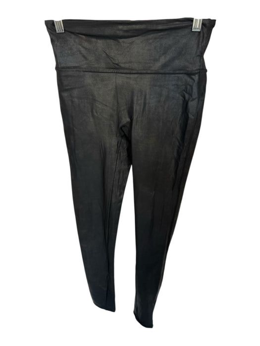 Spanx Size M Black Coated Waist Band Leggings Black / M