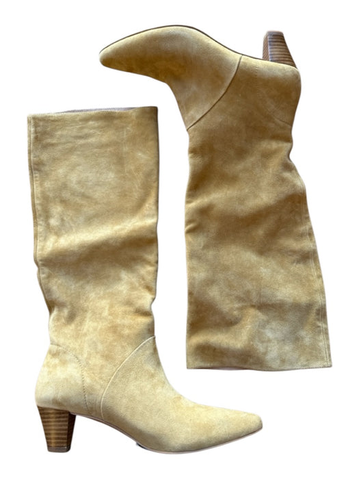 Silent D Shoe Size 36 Tan Suede Kitten Heel Slouch Boots Tan / 36